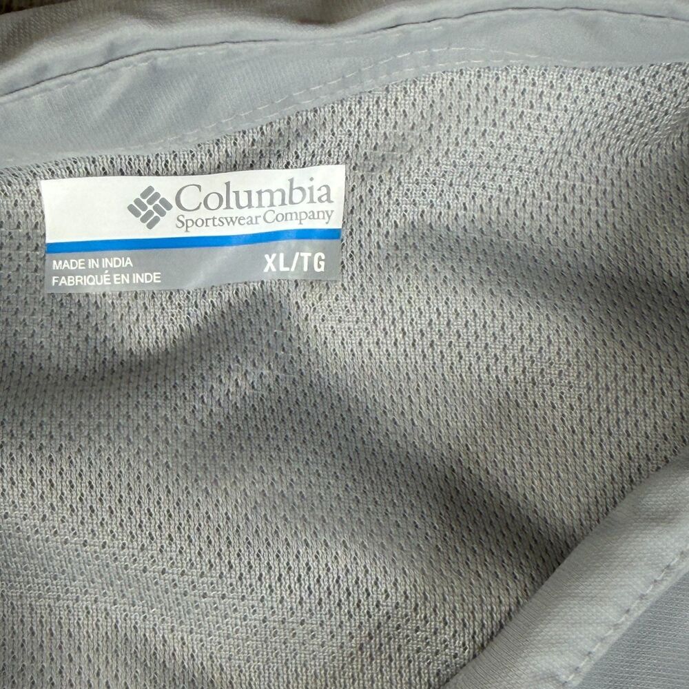 COLUMBIA Shirt Mens XL Gray PFG Omni Shade 50 UPF Vented Roll Tab Fishing Hiking - Picture 7 of 15